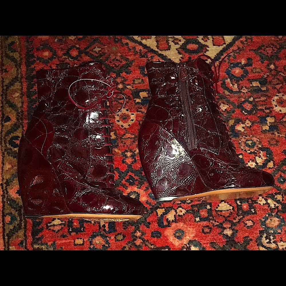 Alaa Patent Wedge Booties! Rare - image 3